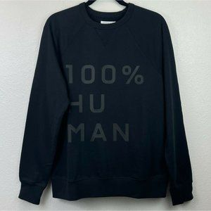 EVERLANE Men's Sweatshirt Pullover 100% Human Graphic Print in Black Size Medium